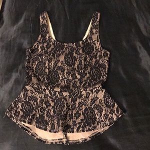 Nude/Black Formal Tank
